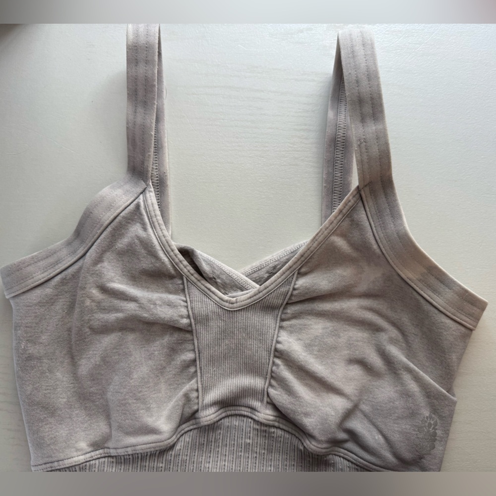 FP Movement Gray Ribbed Sports Bra